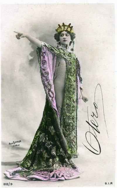 Die schöne Otero, Postkarte Anfang des 20. Jahrhunderts. (Foto) von Studio Reutlinger