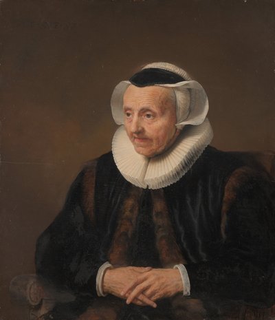 Porträt einer alten Frau von Style of Jacob Backer