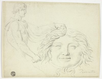 Perseus und der Kopf der Gorgone von Style of Jacques Louis David
