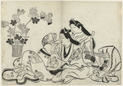 Erotische Darstellung (Hana ni Yosurukyo) von Sugimura Jihei (attributed to)