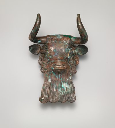 Stierkopf-Ornament für eine Leier von Sumerian Sumerian