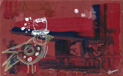 Abstrakter Roter Vogel von Sunet Theron