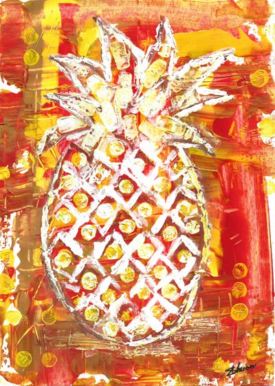 Lebhafte Tropische Ananas von Sunet Theron