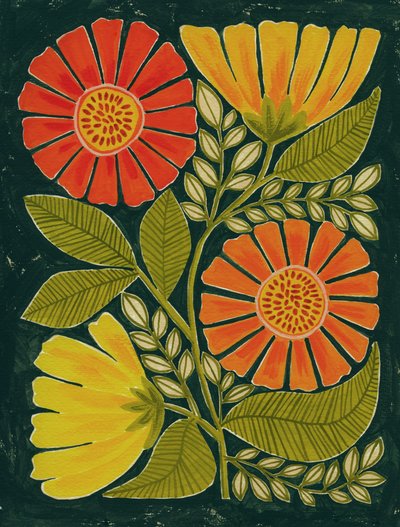 Bunte Volksblumen von Susan Black