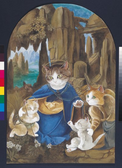 Illustration aus Cats Galore! A Compendium of Cultured Cats (veröffentlicht 2015) von Susan Herbert