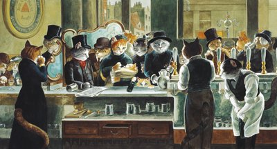 Illustration aus Cats Galore! A Compendium of Cultured Cats (veröffentlicht 2015) von Susan Herbert