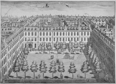 Vogelperspektive von Devonshire Square, City of London, 1740 von Sutton Nicholls