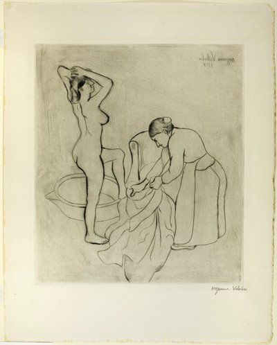 Frau mit großen Brüsten und alte Frau von Suzanne Valadon