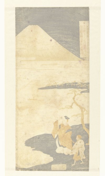 Der Dichter Yamabe no Akahito schaut auf den Berg Fuji von Suzuki Harunobu