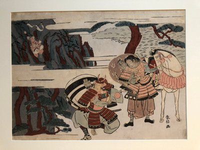 Kumagai Naozane fängt Taira no Atsumori bei Ichi-no-tani von Suzuki Harunobu