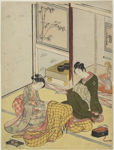Parfümieren eines Gewandes als Mitate der vier eleganten Zeitvertreibe, Herbst 1767 von Suzuki Harunobu