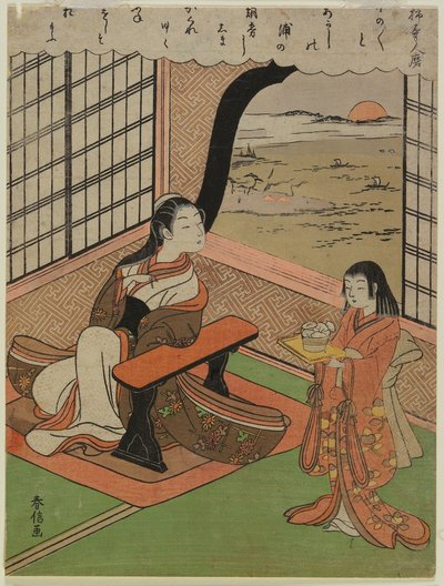 Gedicht von Kakinomoto Hitomaro von Suzuki Harunobu