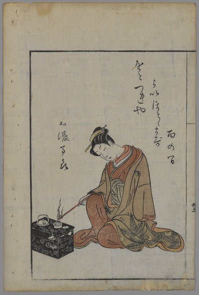 Sitzende Schönheit, Edo-Periode von Suzuki Harunobu