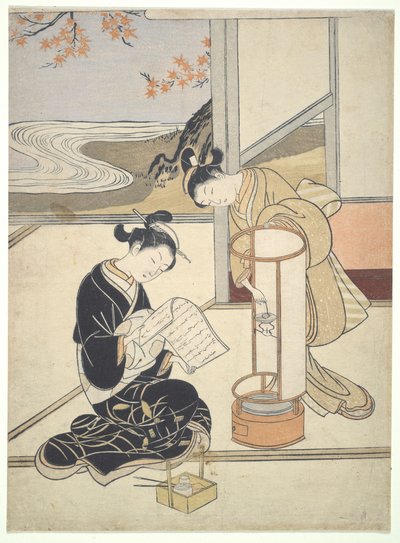 Der Abendglanz von Andon: Zashiki Hakkei von Suzuki Harunobu