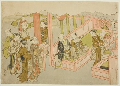 Die Einführung, das erste Blatt aus der Serie "Ehe in Brokatdrucken, der Wagen der tugendhaften Frau" von Suzuki Harunobu