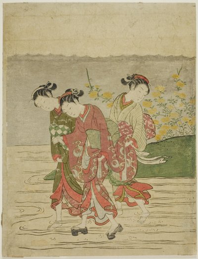 Der Juwelenfluss bei Ide, aus einer unbetitelten Serie von sechs Juwelenflüssen von Suzuki Harunobu