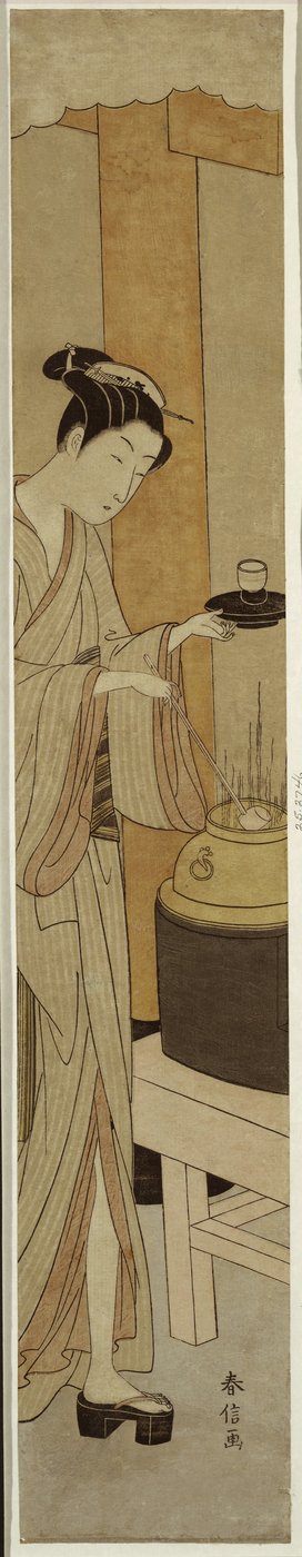 Die Kellnerin Osen vom Kagiya Teehaus, ca. 1769-70 von Suzuki Harunobu