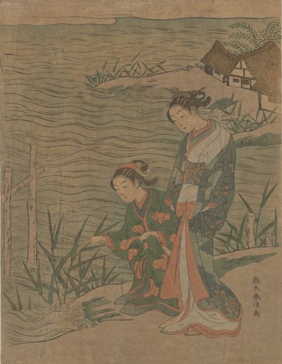Zwei junge Damen am Ufer, ca. 1768 von Suzuki Harunobu