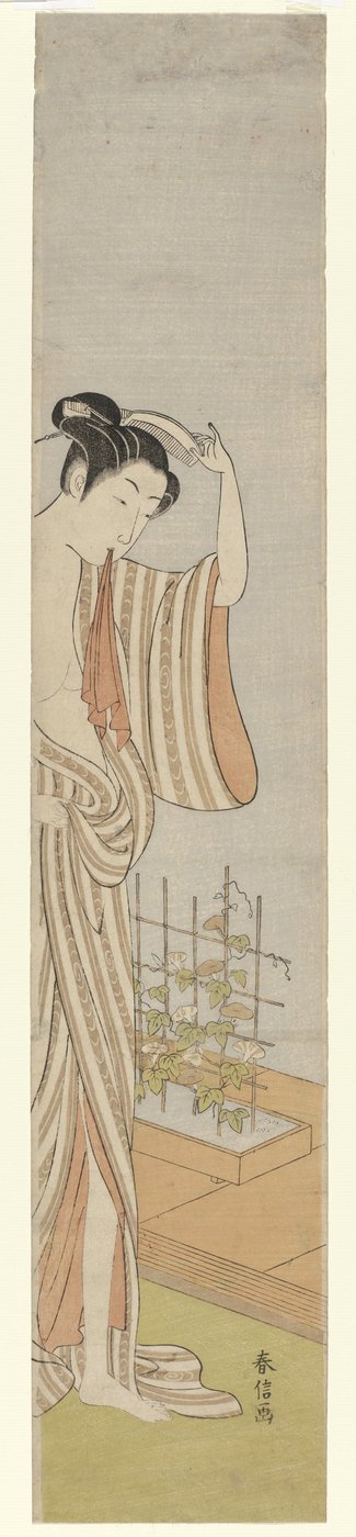 Frau nach ihrem Bad von Suzuki Harunobu