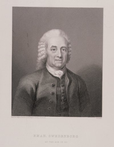 Emanuel Swedenborg (1688-1772) im Alter von 80 Jahren, graviert von W. Holl, aus Weltreligion, veröffentlicht von A. Fullarton & Co. von Swedish School