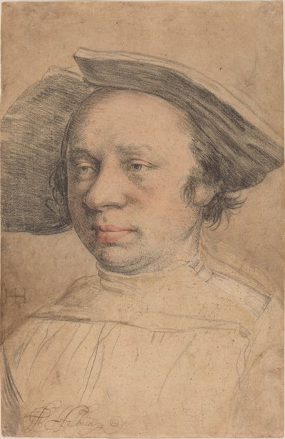 Porträt eines Mannes mit breitkrempigem Hut von Swiss 16th Century after Hans Holbein the Younger