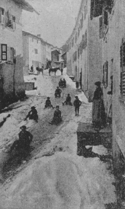 Straße in Liddes im Winter, Route du Grand Saint-Bernard von Swiss Photographer