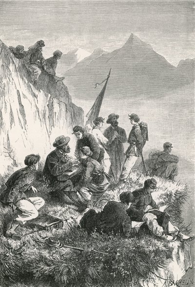 Botanikstudenten in den Bergen von Swiss School