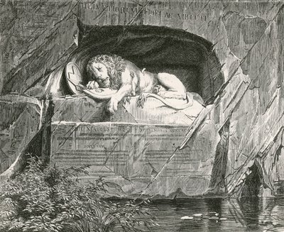 Denkmal in Luzern für die Schweizer Garde, die am 10. August 1792 bei der Verteidigung der königlichen Familie Frankreichs fiel von Swiss School