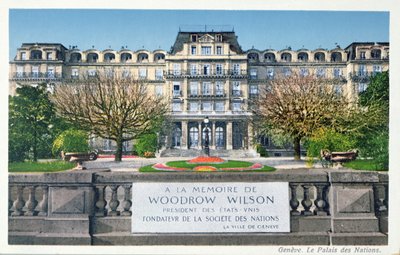 Postkarte des Palais des Nations in Genf, Postkarte um 1924 von Swiss School