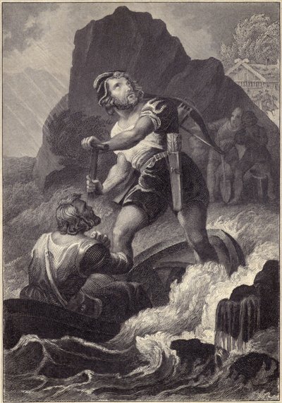 Wilhelm Tell in einem Boot von Swiss School