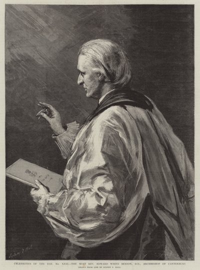 Berühmtheiten des Tages, Nr. XXXI, der hochwürdigste Edward White Benson, DD, Erzbischof von Canterbury von Sydney Prior Hall