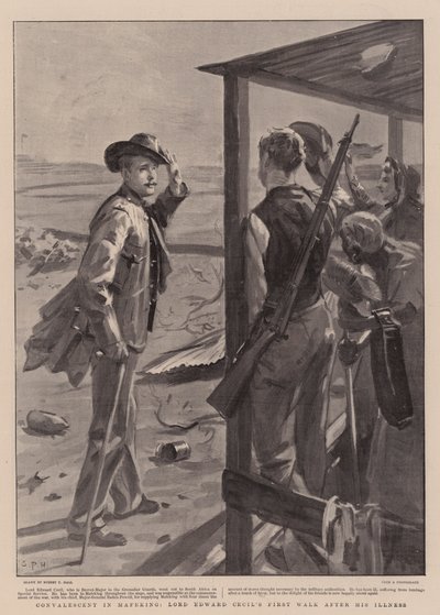Genesender in Mafeking, Lord Edward Cecils erster Spaziergang nach seiner Krankheit von Sydney Prior Hall