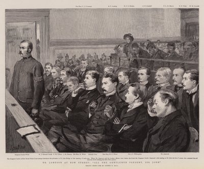 Dr. Jameson in der Bow Street, alle anwesenden Herren, Sir John von Sydney Prior Hall