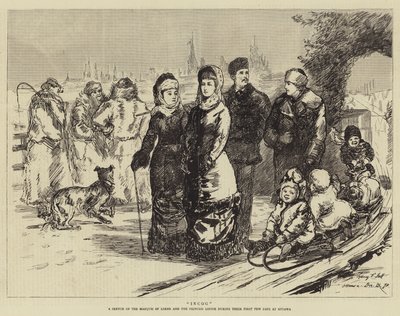 Inkognito, eine Skizze des Marquis von Lorne und der Prinzessin Louise während ihrer ersten Tage in Ottawa von Sydney Prior Hall