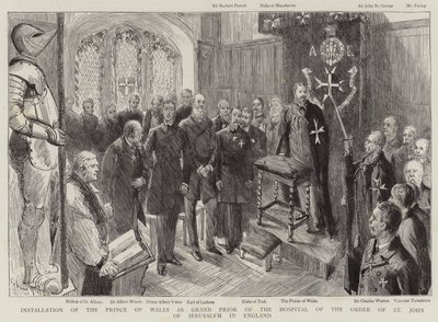 Installation des Prinzen von Wales als Großprior des Hospitals des Ordens von St. Johannes von Jerusalem in England von Sydney Prior Hall