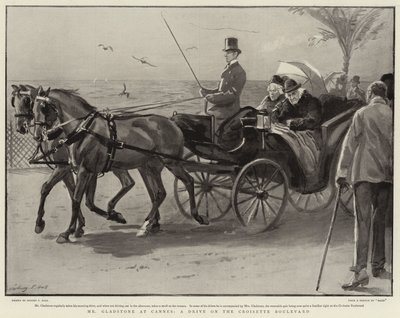 Herr Gladstone in Cannes, eine Fahrt auf dem Croisette Boulevard von Sydney Prior Hall