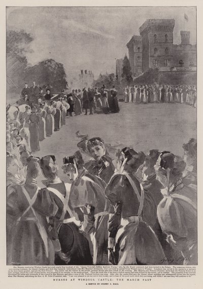 Krankenschwestern im Windsor Castle, der Vorbeimarsch von Sydney Prior Hall