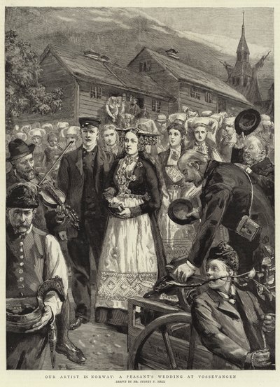 Unser Künstler in Norwegen, eine Bauernhochzeit in Vossevangen von Sydney Prior Hall