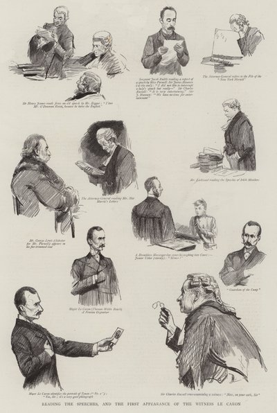 Die Reden lesen und der erste Auftritt des Zeugen Le Caron von Sydney Prior Hall
