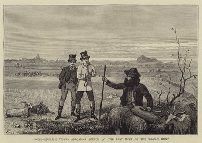 Rom, Englische Tiger im Ausland, eine Skizze beim letzten Treffen der römischen Jagd von Sydney Prior Hall