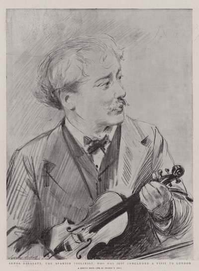 Senor Sarasate, der spanische Geiger, der gerade einen Besuch in London beendet hat von Sydney Prior Hall