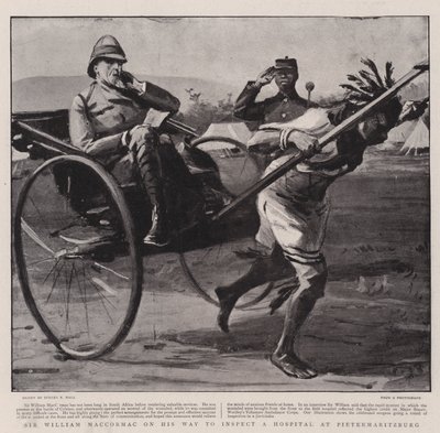 Sir William Maccormac auf dem Weg zur Inspektion eines Krankenhauses in Pietermaritzburg von Sydney Prior Hall
