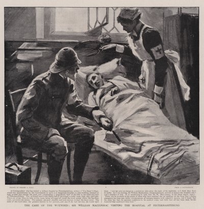 Die Pflege der Verwundeten, Sir William MacCormac besucht das Krankenhaus in Pietermaritzburg von Sydney Prior Hall