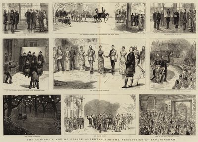 Die Volljährigkeit von Prinz Albert Victor, die Festlichkeiten in Sandringham von Sydney Prior Hall