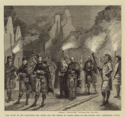 Der Hof in den Highlands, die Königin und der Prinz von Wales auf dem Weg zum Gillies