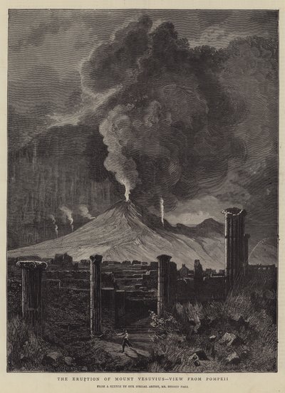 Der Ausbruch des Vesuvs, Blick von Pompeji von Sydney Prior Hall
