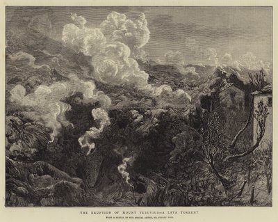 Der Ausbruch des Vesuvs, ein Lavastrom von Sydney Prior Hall