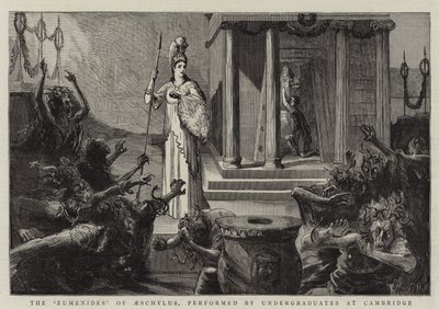 Die Eumeniden des Aischylos, aufgeführt von Studenten in Cambridge von Sydney Prior Hall