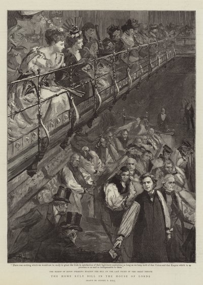 Das Home Rule Bill im House of Lords von Sydney Prior Hall