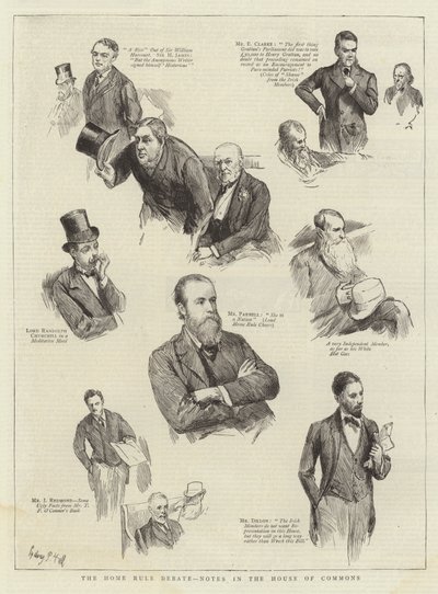 Die Home-Rule-Debatte, Notizen im Unterhaus von Sydney Prior Hall